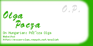 olga pocza business card